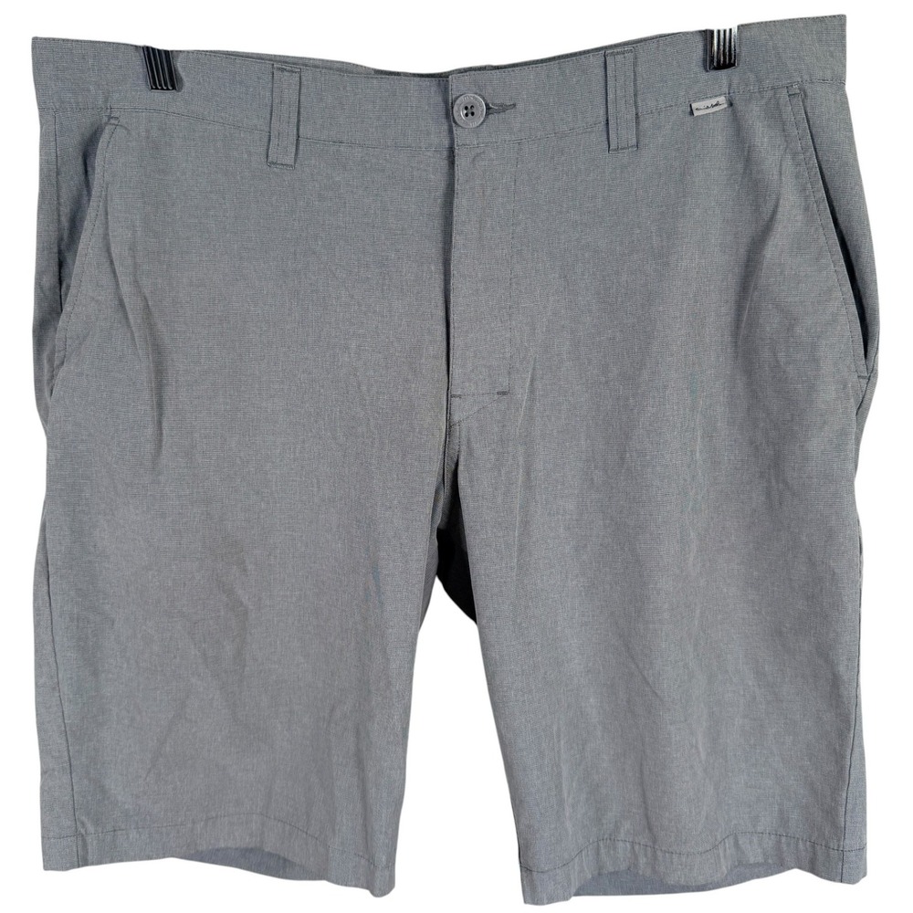 Travis Mathew Beck 2.0 Shorts Mens 36 Grey Micro Check Performance Golf 1MM208